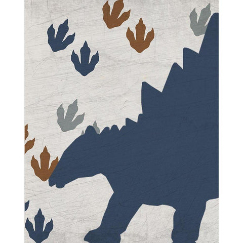 Rawr Tracks 2  v2 Black Modern Wood Framed Art Print with Double Matting by Kimberly, Allen