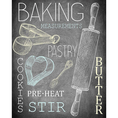 Lets Bake White Modern Wood Framed Art Print by Kimberly, Allen