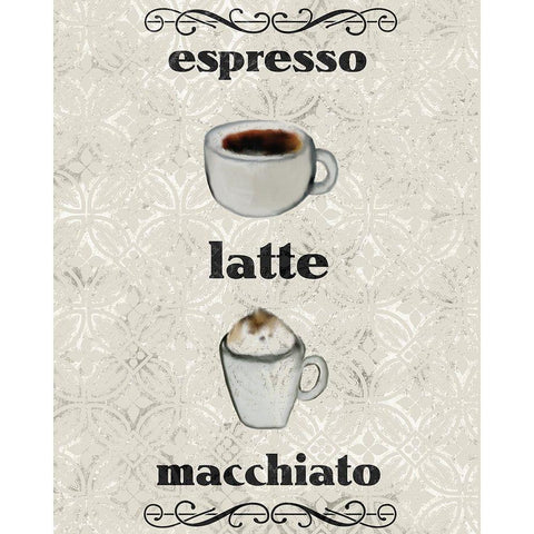 Coffee Life 1 White Modern Wood Framed Art Print by Kimberly, Allen