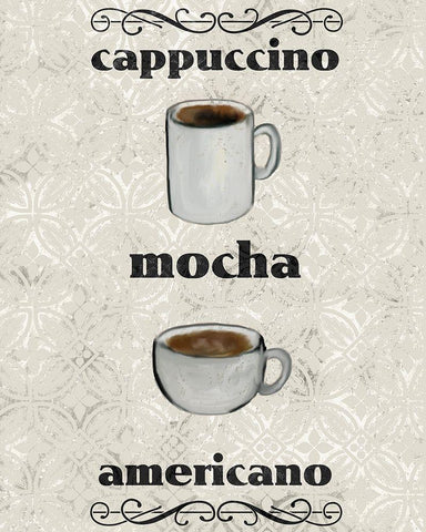 Coffee Life 3 White Modern Wood Framed Art Print with Double Matting by Kimberly, Allen