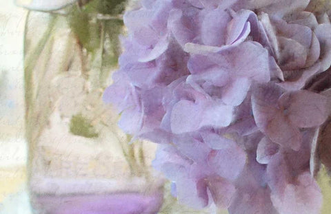 Hydrangea Jar White Modern Wood Framed Art Print with Double Matting by Allen, Kimberly