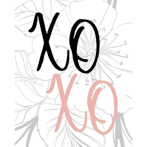 XO XO 2 Black Modern Wood Framed Art Print with Double Matting by Kimberly, Allen