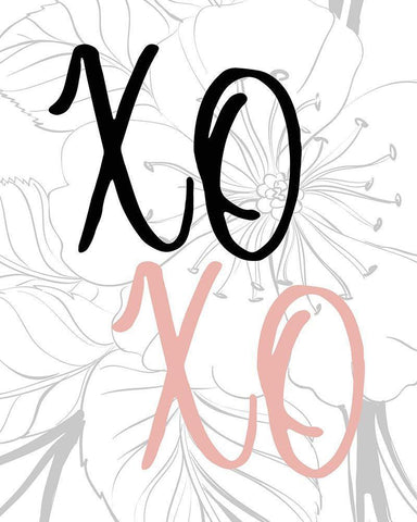 XO XO 2 White Modern Wood Framed Art Print with Double Matting by Kimberly, Allen