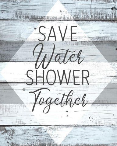 Save Water White Modern Wood Framed Art Print with Double Matting by Kimberly, Allen
