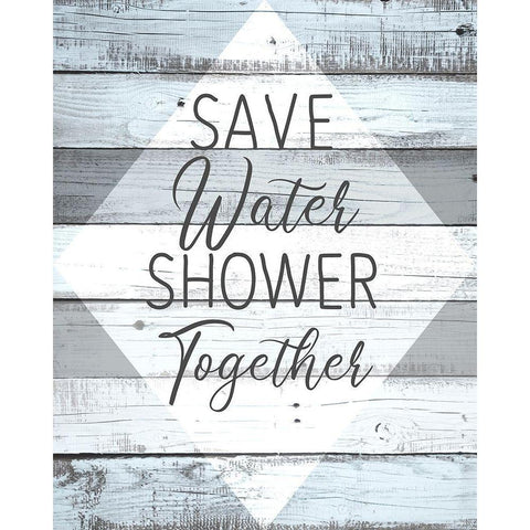 Save Water Black Modern Wood Framed Art Print by Kimberly, Allen