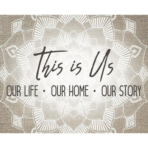 This is Us Mandala Black Modern Wood Framed Art Print with Double Matting by Kimberly, Allen