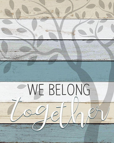 We Belong White Modern Wood Framed Art Print with Double Matting by Kimberly, Allen