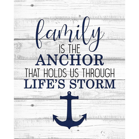 Family Anchor Black Modern Wood Framed Art Print with Double Matting by Kimberly, Allen
