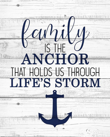 Family Anchor Black Ornate Wood Framed Art Print with Double Matting by Kimberly, Allen