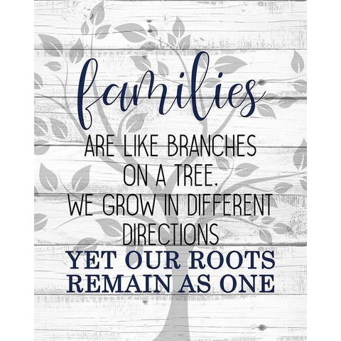 Family Branches White Modern Wood Framed Art Print by Kimberly, Allen