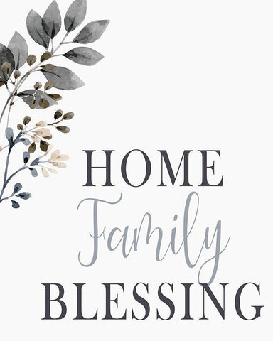 Home Family Blessing White Modern Wood Framed Art Print with Double Matting by Kimberly, Allen