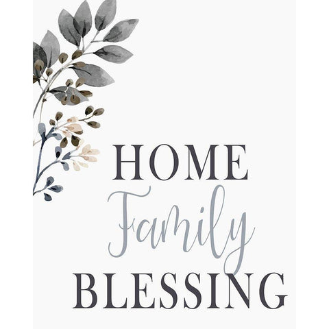 Home Family Blessing Gold Ornate Wood Framed Art Print with Double Matting by Kimberly, Allen