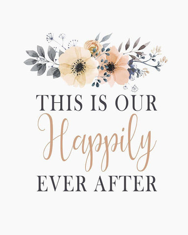 Happily Ever White Modern Wood Framed Art Print with Double Matting by Kimberly, Allen