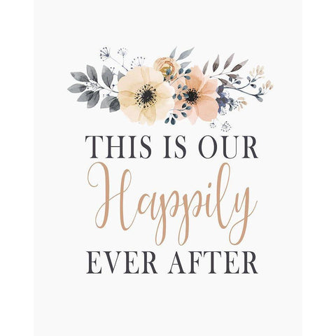 Happily Ever Black Modern Wood Framed Art Print by Kimberly, Allen
