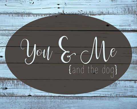 You and Me and the Dog Black Ornate Wood Framed Art Print with Double Matting by Kimberly, Allen