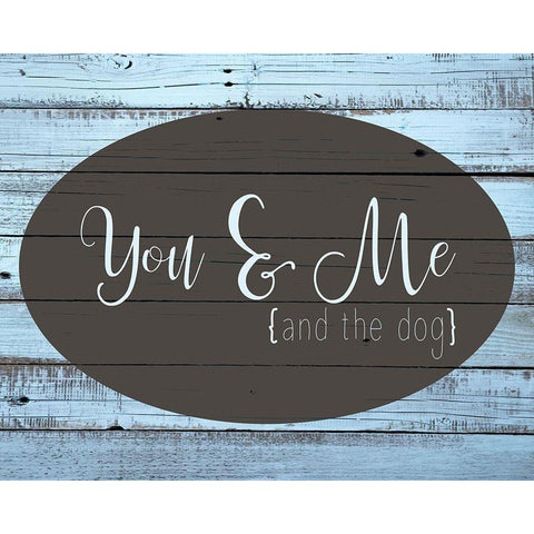 You and Me and the Dog Black Modern Wood Framed Art Print by Kimberly, Allen