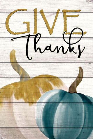 Give Thanks Black Ornate Wood Framed Art Print with Double Matting by Kimberly, Allen