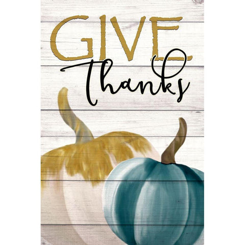 Give Thanks White Modern Wood Framed Art Print by Kimberly, Allen