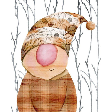 Gnome 2 White Modern Wood Framed Art Print by Kimberly, Allen