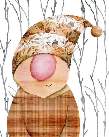 Gnome 2 Black Ornate Wood Framed Art Print with Double Matting by Kimberly, Allen