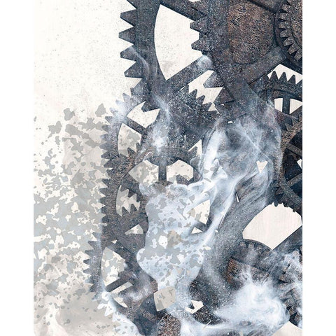 Smoke Gears 2 Black Modern Wood Framed Art Print by Kimberly, Allen