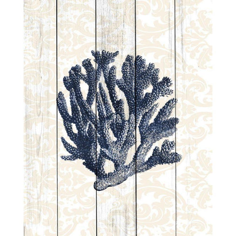 Navy Coral 1 Black Modern Wood Framed Art Print by Kimberly, Allen