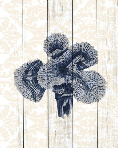 Navy Coral 2 White Modern Wood Framed Art Print with Double Matting by Kimberly, Allen
