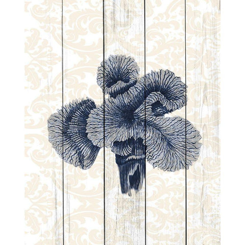 Navy Coral 2 Gold Ornate Wood Framed Art Print with Double Matting by Kimberly, Allen