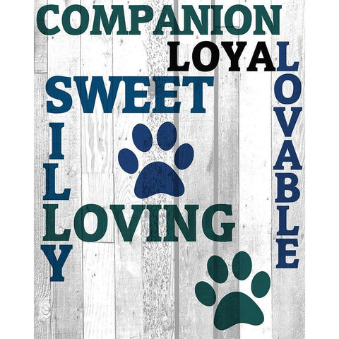 Pets Are 1 White Modern Wood Framed Art Print by Kimberly, Allen