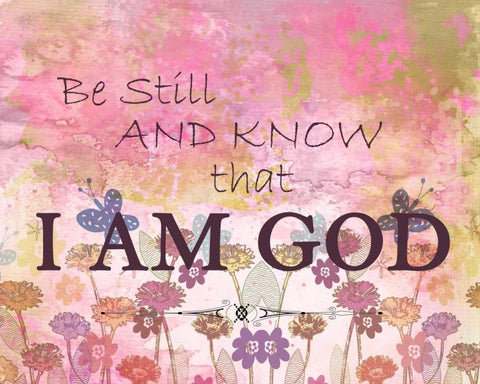 Be Still And Know White Modern Wood Framed Art Print with Double Matting by Allen, Kimberly