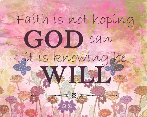 Faith Is White Modern Wood Framed Art Print with Double Matting by Allen, Kimberly