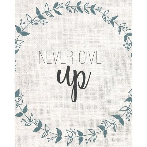 Never Give Up Black Modern Wood Framed Art Print with Double Matting by Allen, Kimberly