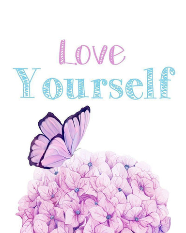 Love Yourself 3 Black Ornate Wood Framed Art Print with Double Matting by Allen, Kimberly