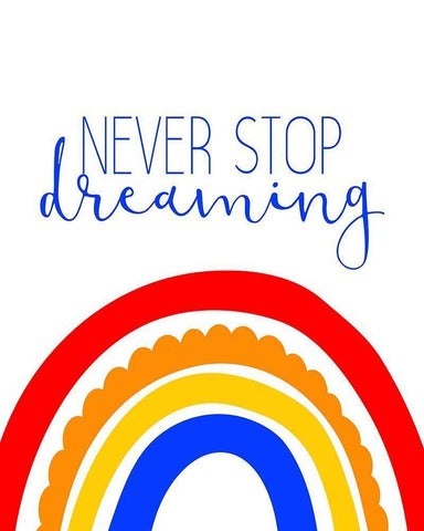 Never Stop Dreaming 1 White Modern Wood Framed Art Print with Double Matting by Allen, Kimberly