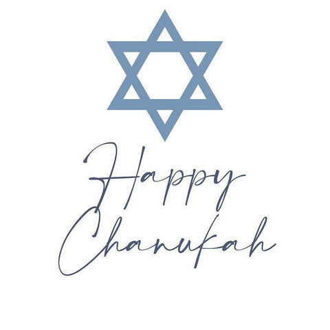 Happy Chanukah Black Modern Wood Framed Art Print with Double Matting by Allen, Kimberly