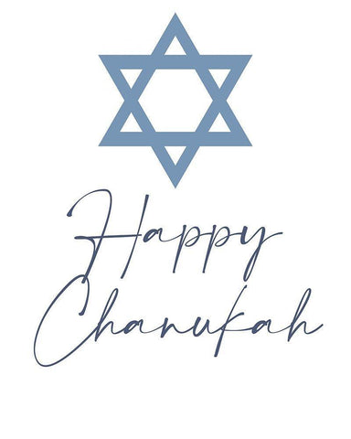 Happy Chanukah Black Ornate Wood Framed Art Print with Double Matting by Allen, Kimberly