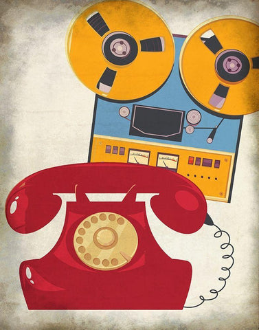 Retro 1 White Modern Wood Framed Art Print with Double Matting by Allen, Kimberly