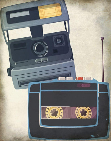 Retro 2 White Modern Wood Framed Art Print with Double Matting by Allen, Kimberly