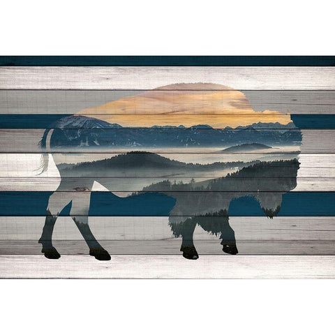 Bison Mountain Range White Modern Wood Framed Art Print by Allen, Kimberly
