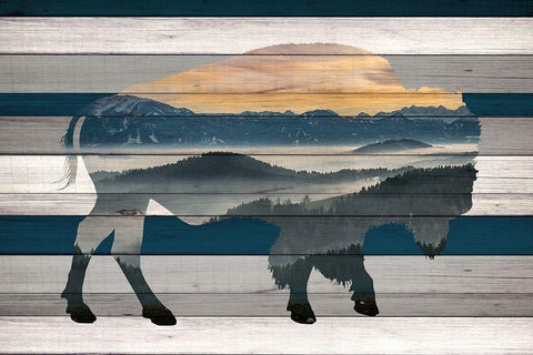 Bison Mountain Range Black Ornate Wood Framed Art Print with Double Matting by Allen, Kimberly