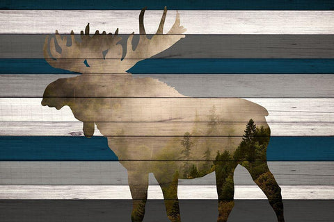 Moose Mountain Range Black Ornate Wood Framed Art Print with Double Matting by Allen, Kimberly