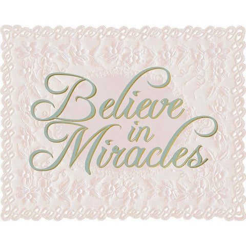 Believe in Miracles Lace White Modern Wood Framed Art Print by Allen, Kimberly