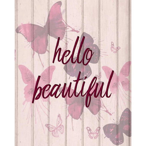 Hello Beautiful White Modern Wood Framed Art Print by Allen, Kimberly