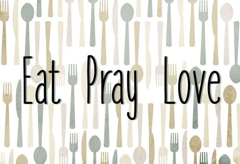 Eat Pray Black Ornate Wood Framed Art Print with Double Matting by Allen, Kimberly