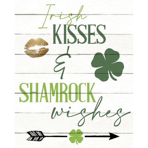 Irish Kisses Black Modern Wood Framed Art Print with Double Matting by Allen, Kimberly