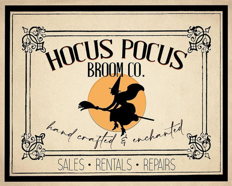Hocus Pocus Broom CO White Modern Wood Framed Art Print with Double Matting by Allen, Kimberly