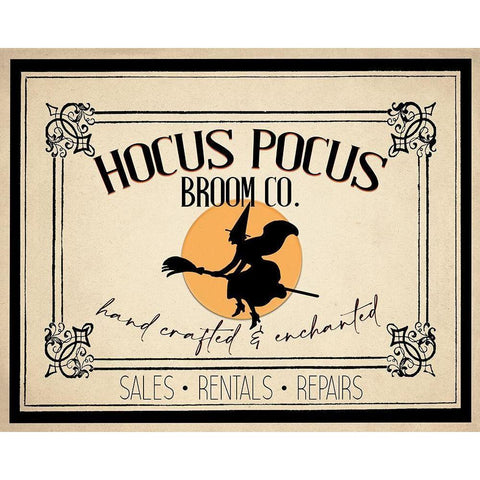 Hocus Pocus Broom CO White Modern Wood Framed Art Print by Allen, Kimberly
