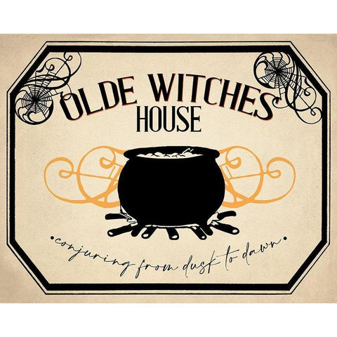 Olde Witches House Black Modern Wood Framed Art Print with Double Matting by Allen, Kimberly