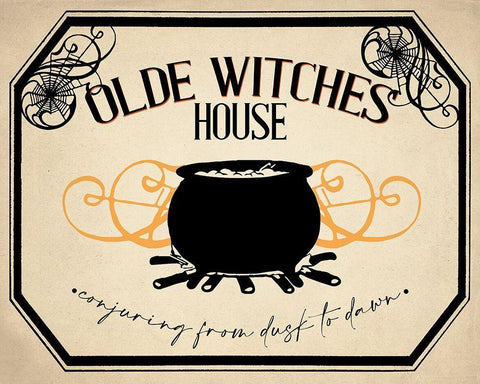 Olde Witches House Black Ornate Wood Framed Art Print with Double Matting by Allen, Kimberly