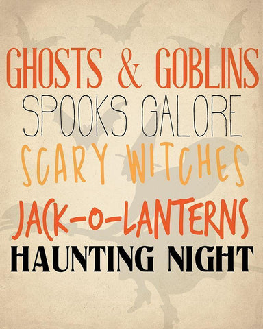 Ghost and Goblins White Modern Wood Framed Art Print with Double Matting by Allen, Kimberly